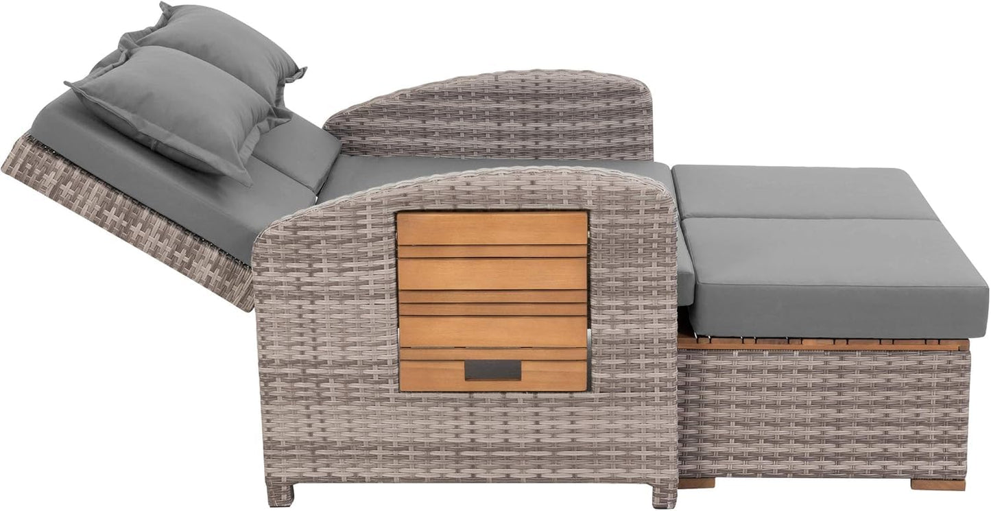 greemotion Sonnenliege Gartensofa mit Seitentabletts