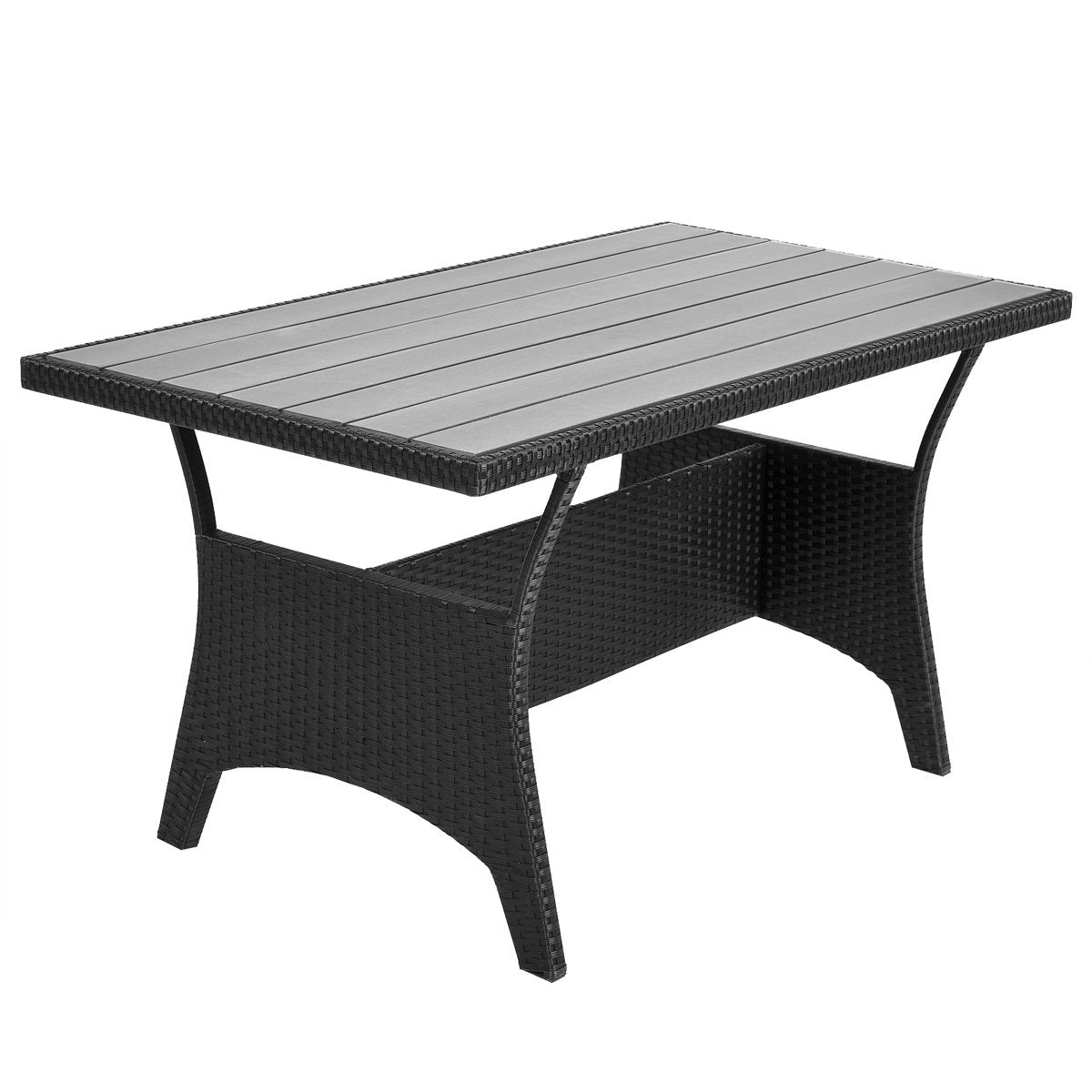 Casaria Garten Lounge Set mit WPC Tisch & Kissen Schwarz