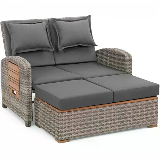 greemotion Sonnenliege Gartensofa mit Seitentabletts