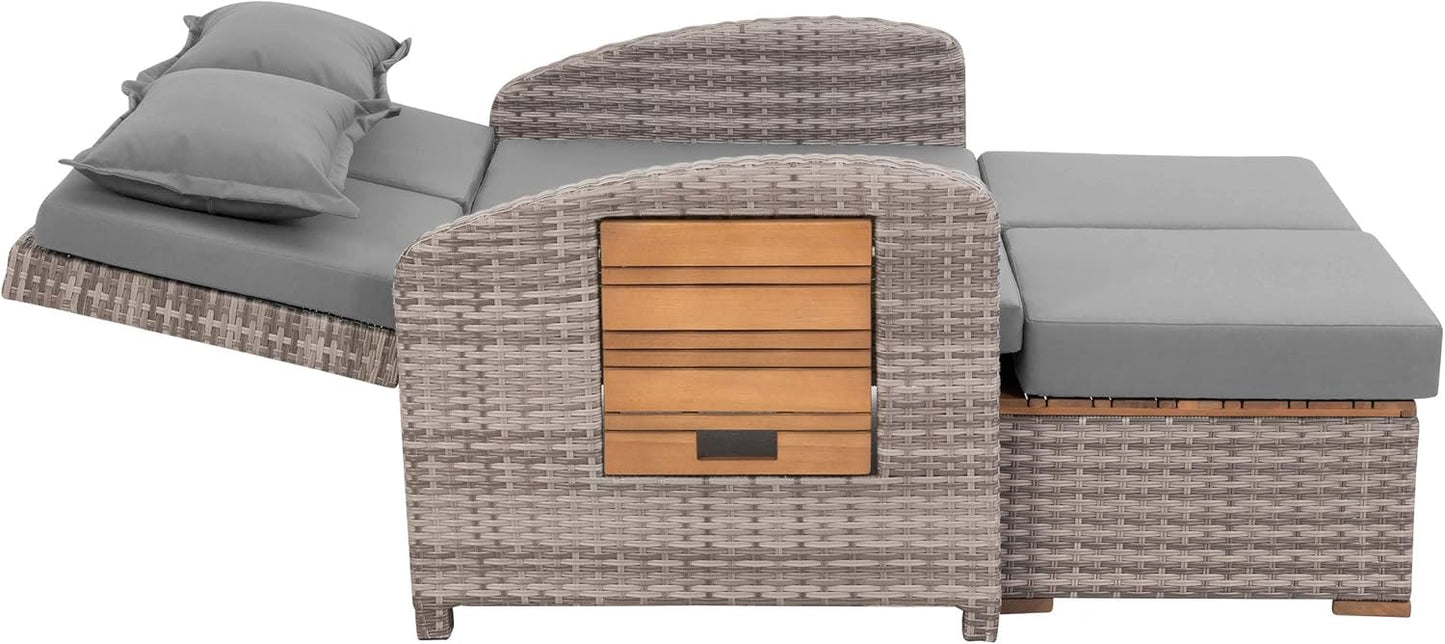 greemotion Sonnenliege Gartensofa mit Seitentabletts