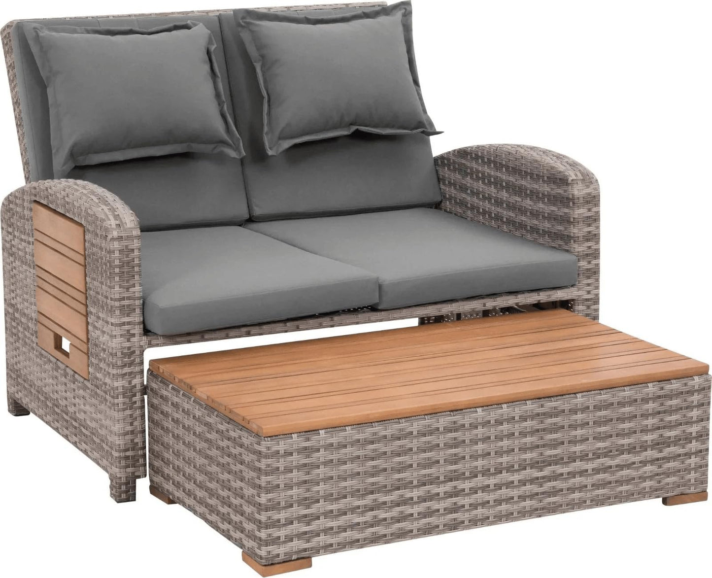 greemotion Sonnenliege Gartensofa mit Seitentabletts