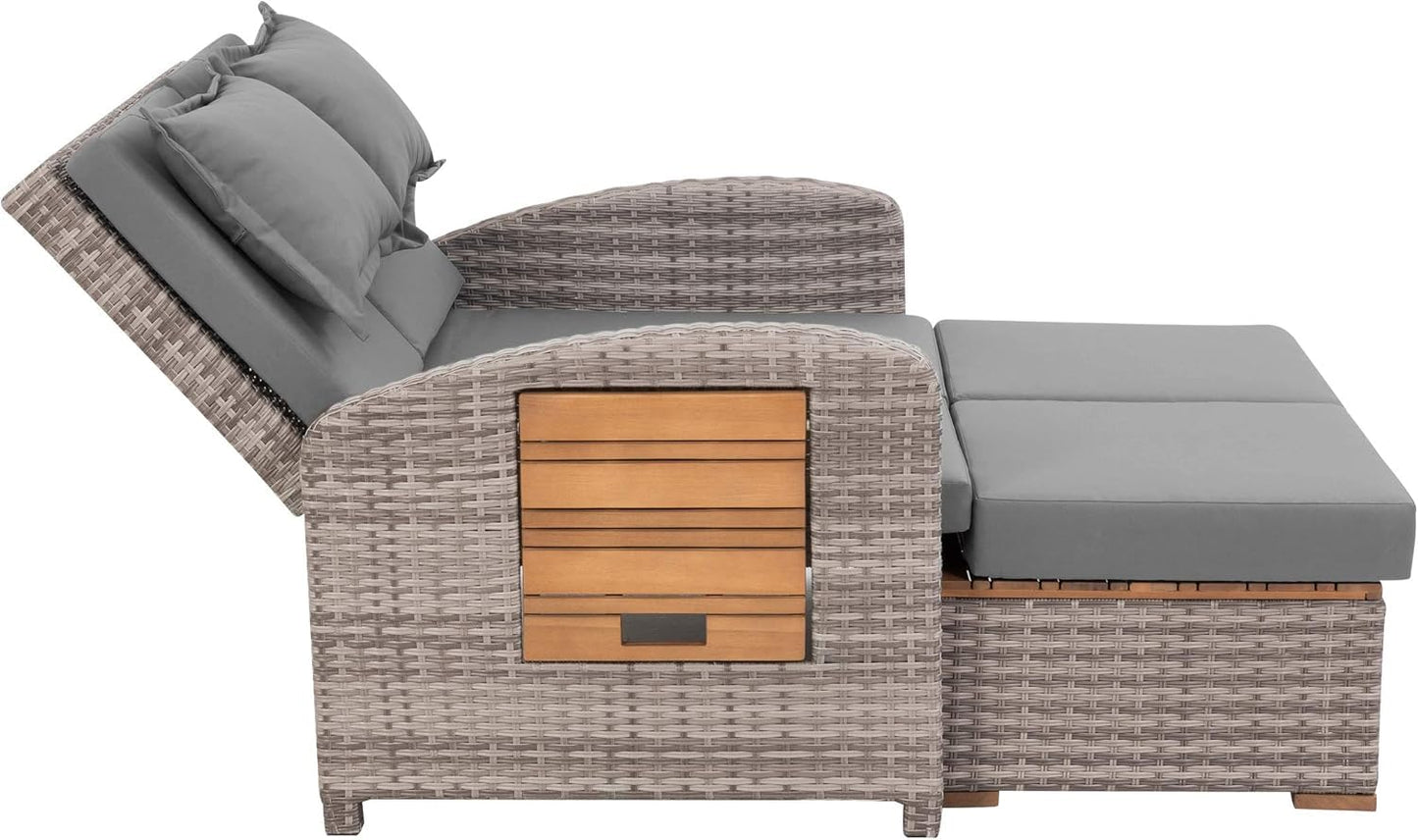 greemotion Sonnenliege Gartensofa mit Seitentabletts