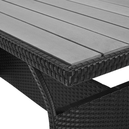 Casaria Garten Lounge Set mit WPC Tisch & Kissen Schwarz