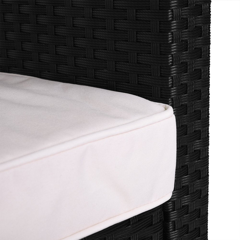 Casaria Garten Lounge Set mit WPC Tisch & Kissen Schwarz