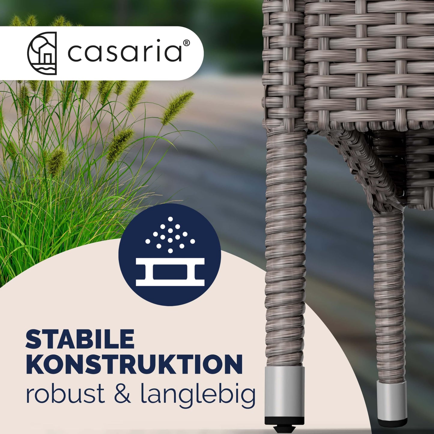 Casaria Garten Balkon Bank UV-beständig Creme