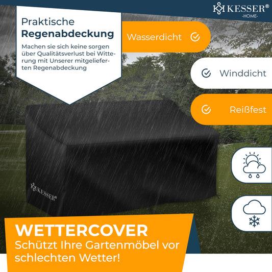 KESSER Rattan Sitzbank mit Ablage, 2-Sitzer Anthrazit